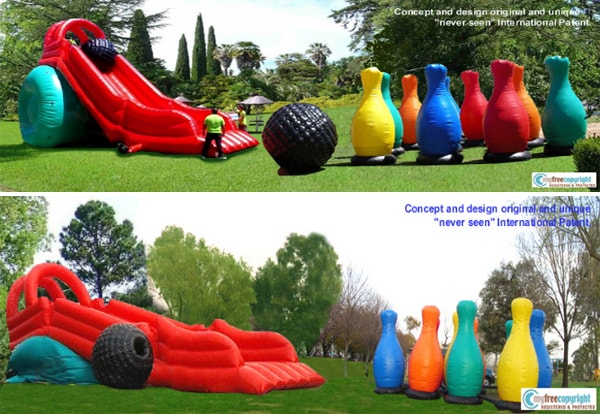 alquiler de inflable mega bowling con ascensor